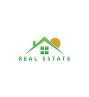 Simple logo home green vector