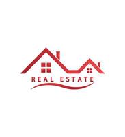 real estate logo design simple illustration.red vector