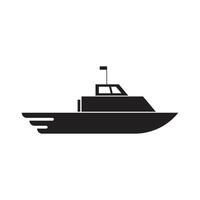 a black and white image of a boat on a white background vector