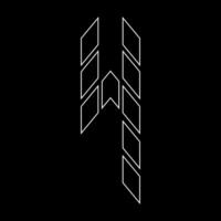 Outline Number 4 Sports Style. Suitable for t-shirts, gamers, sports, construction, and so on. Arrow style and building. numerical gamer style vector
