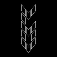 Outline Number 6 Sports Style. Suitable for t-shirts, gamers, sports, construction, and so on. Arrow style and building. vector