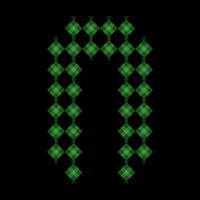 Lowercase alphabet 'n' ketupat. Ketupat is a typical Eid food made from rice wrapped in a woven coconut leaves. Ketupat comes from the island of Java and has been around since the 15th century. vector