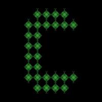 Lowercase alphabet 'c' ketupat. Ketupat is a typical Eid food made from rice wrapped in a woven coconut leaves. Ketupat comes from the island of Java and has been around since the 15th century. vector