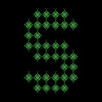 Lowercase alphabet s ketupat.Ketupat is a typical Eid food made from rice wrapped in a woven coconut leaves. Ketupat comes from the island of Java and has been around since the 15th century. vector