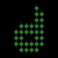 Lowercase alphabet 'd' ketupat. Ketupat is a typical Eid food made from rice wrapped in a woven coconut leaves. Ketupat comes from the island of Java and has been around since the 15th century. vector