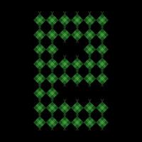 Lowercase alphabet e ketupat. Ketupat is a typical Eid food made from rice wrapped in a woven coconut leaves. Ketupat comes from the island of Java and has been around since the 15th century. vector