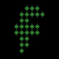 Lowercase alphabet 'f' ketupat. Ketupat is a typical Eid food made from rice wrapped in a woven coconut leaves. Ketupat comes from the island of Java and has been around since the 15th century. vector