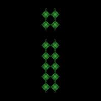 Lowercase alphabet 'i' ketupat. Ketupat is a typical Eid food made from rice wrapped in a woven coconut leaves. Ketupat comes from the island of Java and has been around since the 15th century. vector