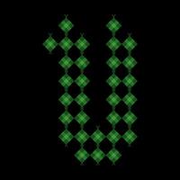 Lowercase letter u ketupat. Ketupat is a typical Eid food made from rice wrapped in a woven coconut leaves. Ketupat comes from the island of Java and has been around since the 15th century. vector