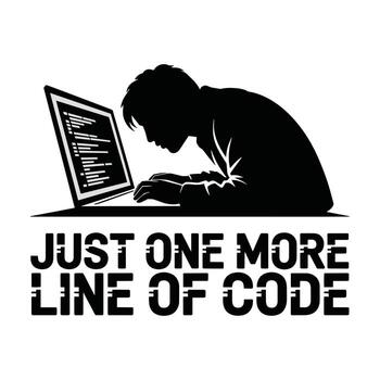 sólo uno más línea de código gracioso programador t camisa diseño vector