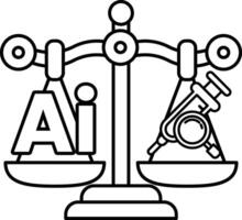 A scale with the letters AI on one side and a syringe on the other vector