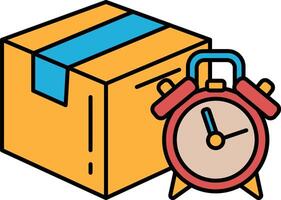 A box with a clock on it vector