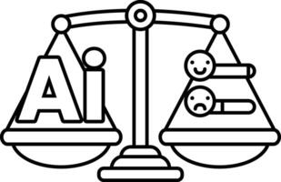 A scale with a smiley face on one side and a frowning face on the other vector