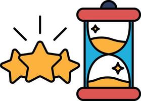 A timepiece with a star on it and a star above it vector