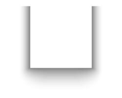 Shadow effect from paper page or card, poster or banner, picture or packaging box for mockup design. Grey shade isolated on white background. Soft square shape. realistic illustration vector