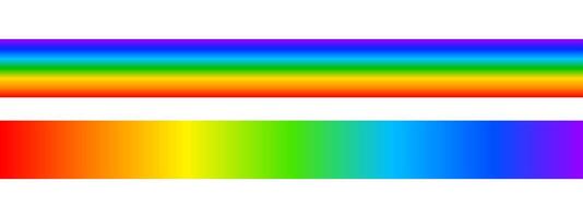 Visible light spectrum lines. Sunlight ultraviolet colors in horizontal and vertical arrangement. Multicolored wavelengths. Borders with colorful rainbow print. graphic illustration vector