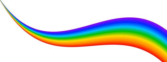 Wavy rainbow line. Multicolored dynamic path on white background. LGBTQ pride concept. Happy, fun or summer banner. Sunlight spectrum wave. cartoon illustration vector