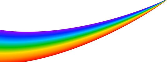 Rainbow line disappearing in distance. Multicolored dynamic path on white background. LGBTQ pride concept. Happy, fun or summer banner. Sunlight spectrum curve. cartoon illustration vector