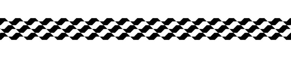 Border with Sao Paulo sidewalk print. Famous beach pavement in Brazil. Repeated black and white texture in Portuguese pavement style. Wall or floor mosaic tile background. graphic illustration vector