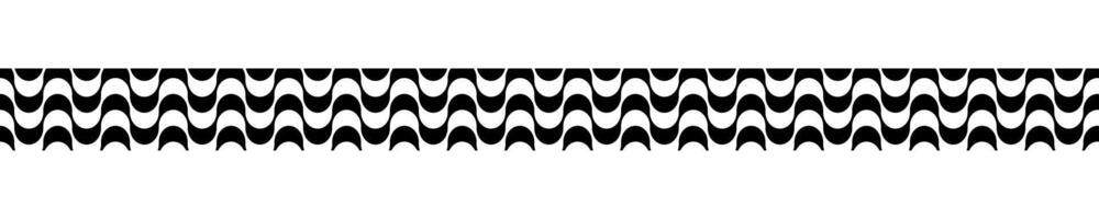 Border with Copacabana sidewalk pattern. Print of famous beach promenade in Rio de Janeiro. Brasilian symbol. Repeating black and white wave texture in Portuguese pavement style. illustration vector