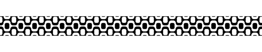 Border with Ipanema sidewalk pattern. Famous Brasilian beach boardwalk design. Repeating black and white texture with optical illusion in Portuguese pavement style. graphic illustration vector