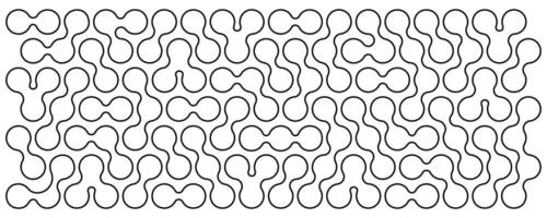 Meta balls pattern. Amorphous shapes background. Organic blobs, fluid drops, cells or molecules isolated on white background. Trendy abstract wallpaper. outline illustration vector