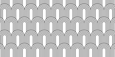 Repeating arch shapes pattern. Boho or art deco style print. Modern geometric background with arc forms. Elegant retro decoration. Trendy abstract wallpaper. graphic illustration vector