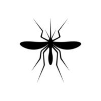 Mosquito icon. Black gnat silhouette. Poisonous flying insect isolated on white background. Malaria, dengue or zika virus concept. graphic illustration vector