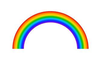 Rainbow curve. Multicolored arch shape isolated on white background. Pride symbol. Happy, fun or magic concept. cartoon illustration vector