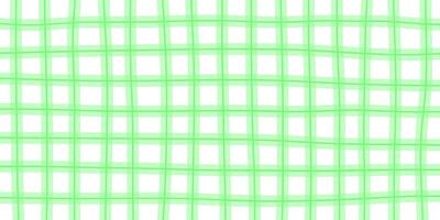 Checkered gingham pattern in doodle style. Picnic plaid, tablecloth or napkin texture in hand-drawn technique. Green crossed uneven lines. Minimalist aesthetic print. flat illustration vector