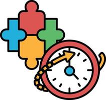 A puzzle piece with a clock on it vector