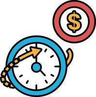 A clock with a dollar sign in the background vector