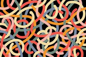 Fun colorful line doodle pattern vector
