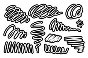 Collection of hand drawn abstract marker scribbles vector