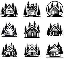 Rustic Home and Forest set vector