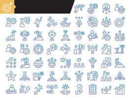 Success and achievement set of web icons in gradient outline style. illustration vector