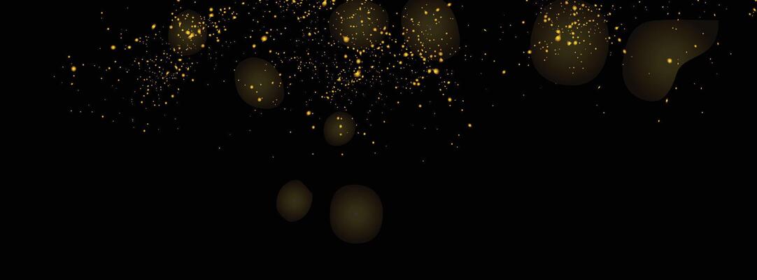 Golden glowing isolated light effect gold glitter splatter background design