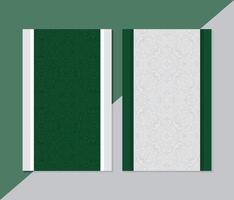 Patterned notebook covers in green and white vector