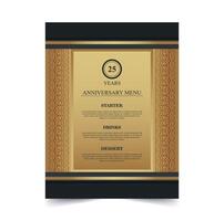 17th anniversary menu design vector