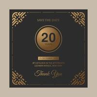 20 years anniversary save the date invitation vector