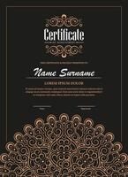 Certificate of Achievement Design Template with Floral Ornament vector
