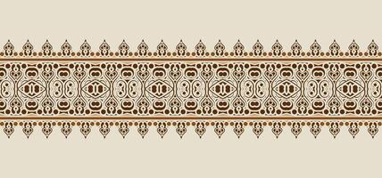 Ornament Pattern Decorative Repeating Border Design in Brown and Beige Tone vector