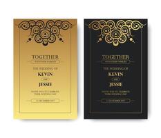 Elegant Decorative Wedding Invitation Design with Ornamental Swirl Pattern vector
