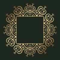 Golden Circular Frame with Square Center Decoration Element vector
