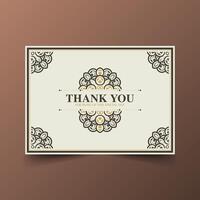 Ornamental Decorative Thank You Card with Mandala and Frame Design Element vector