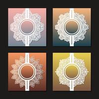 Elegant Ornamental Circle Card Pattern Background with Floral Motifs vector