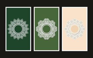 Ornamental Decoration Circle Card Design Template for Greeting and Invitation vector