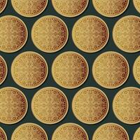 Golden Circle Tile Seamless Pattern Background Design vector