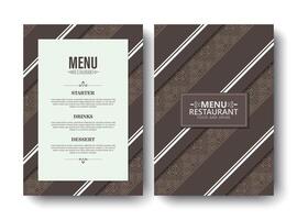 Restaurant Menu Design Template with Brown Pattern vector