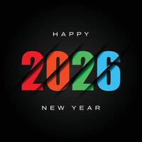 Happy New Year 2026 - Festive Typography Design in a Dark Background vector